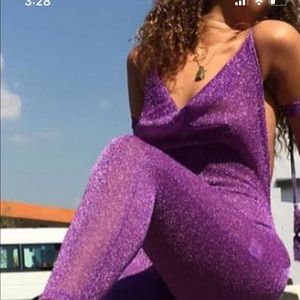Purple Glitter Jumpsuit